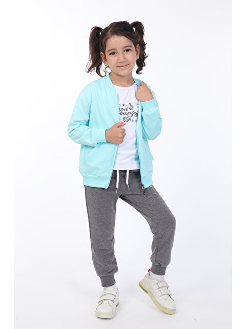 Toontoykids Kız Çocuk 3lü Baskılı Eşofman Takım