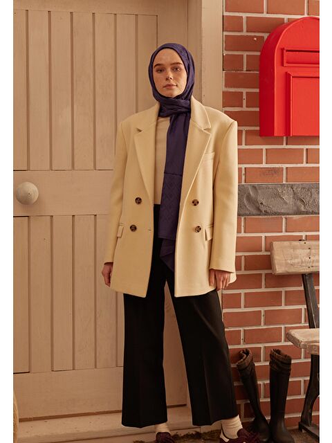 Fresh Scarfs Porto Jakarlı Şal Patlıcan Moru - S000420348-20042