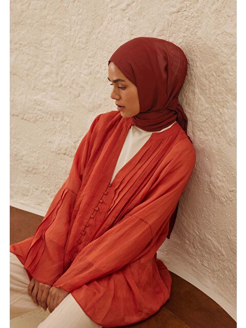 Fresh Scarfs Rami Viskon Şal Bordo - S000420268-19951