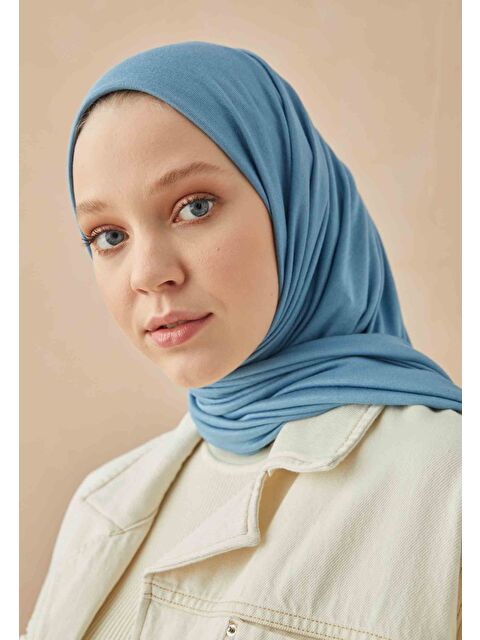 Fresh Scarfs Penye Şal Açık Mavi - S000420272-17437