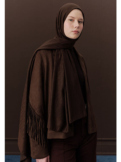 Fresh Scarfs Premıum Yünlü Düz Şal Koyu Kahve - S000420395-29704