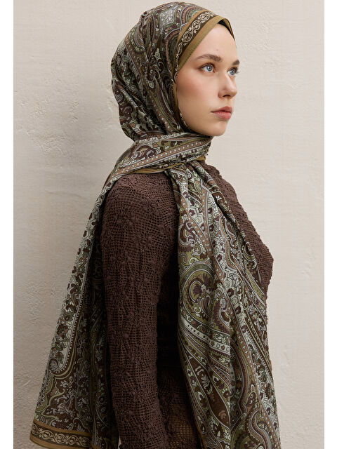 Fresh Scarfs Zaıra Desen Şal Toprak - S000420275-14742