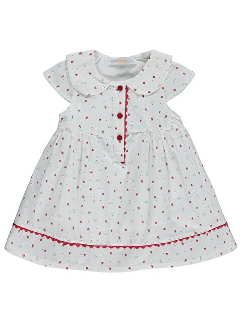 Zeyneva Timo Kız Çilekli Elbise 6-18 Ay - Kırmızı