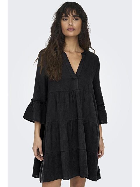 Only Onlthyra Organik Pamuklu Regular Fit V Yaka Mini Kadın Elbise 15267999 - S000226300-29666