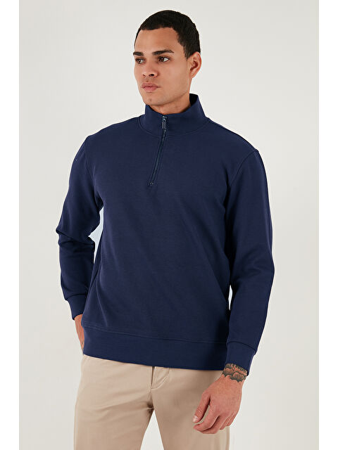 Buratti Pamuklu Regular Fit Yarım Fermuarlı Dik Yaka Sweat 5905470 - S000450984-23093