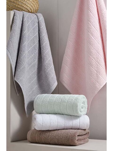 Mulberry Santos %100 Pamuk 5’li Banyo Havlu Seti Yumuşak Dokulu Yüksek Emici Renkli Havlu Seti