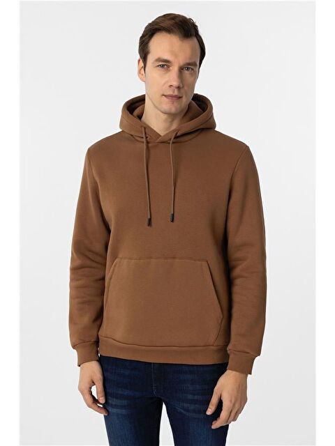 Süvari Kiremit Regular Düz Kapüşonlu Yaka Triko - S000460509-18657