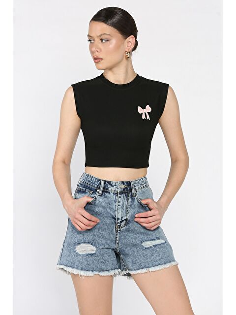 Gülseli Kadın Yırtıklı Jean Jean Şort - S000387667-3642