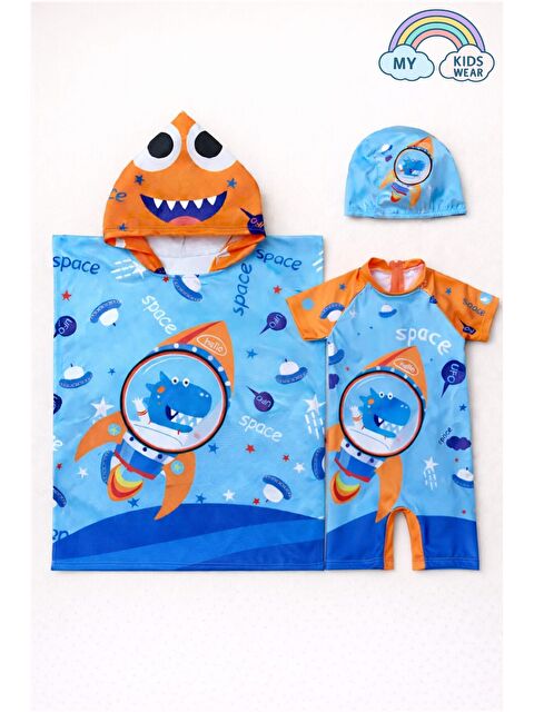 My Kids Wear Erkek Çocuk Deniz Kombini 3’lü Set – Mayo, Havlu ve Bone 12581 - S000514158-18709