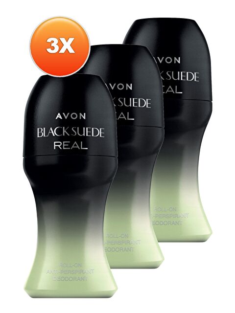 AVON Black Suede Real Erkek Rollon 50 Ml. Üçlü Set