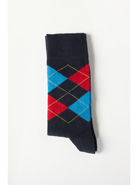 Altınyıldız Classics Erkek Lacivert-Kırmızı Desenli Soket Çorap - S000413195-37349