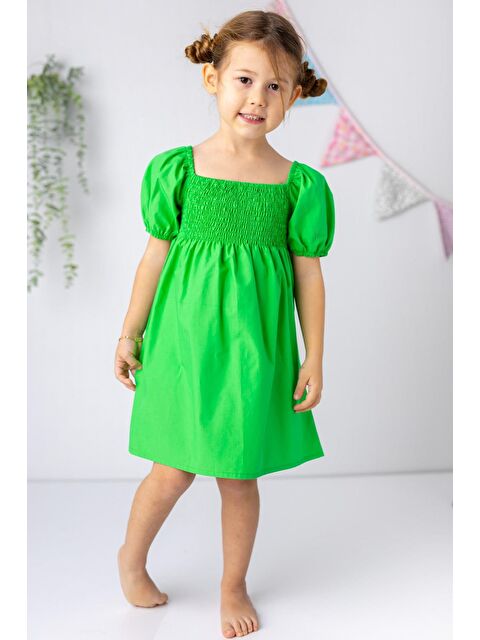 ZEYLAND Kız Çocuk Balon Kollu Gipeli Dokuma Elbise - S000315070-18194
