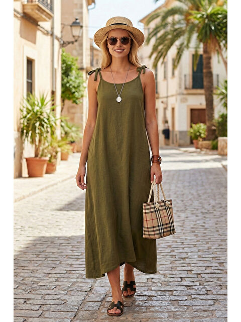 Lela Regular Fit İp Askılı Uzun Kadın Elbise 5865732 - S000145617-18194