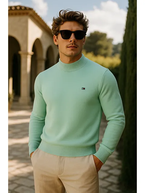 Comstar Erkek Basic Premium Comfort Uzun Mint Kazak