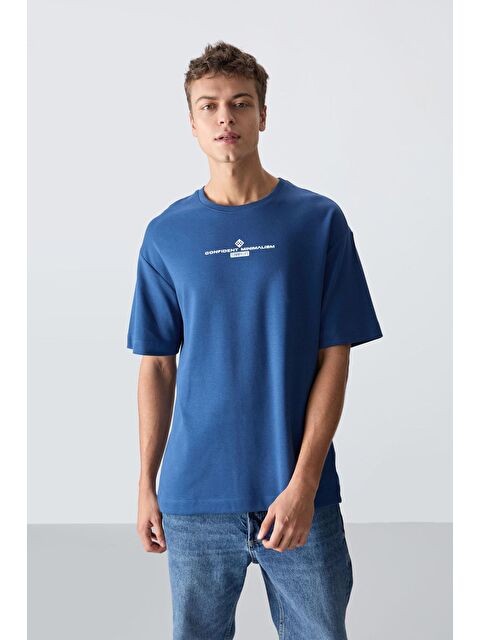 Tommylife Pamuklu Kalın Yumuşak Dokulu Oversize Fit Baskılı Erkek Tişört - 88321 - S000157041-17234