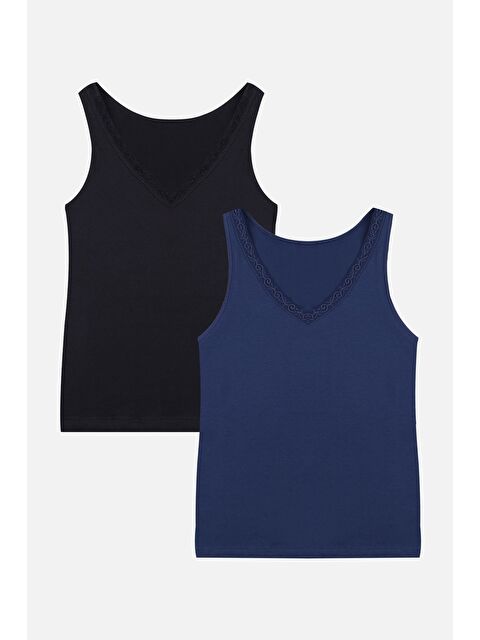 Koza İç Giyim Kadın 2'li Dantel Detaylı Atlet - S000307704-37355