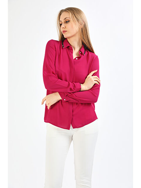 Pera Moda Yakası Boncuk Özellikli Gömlek - S000488858-18686