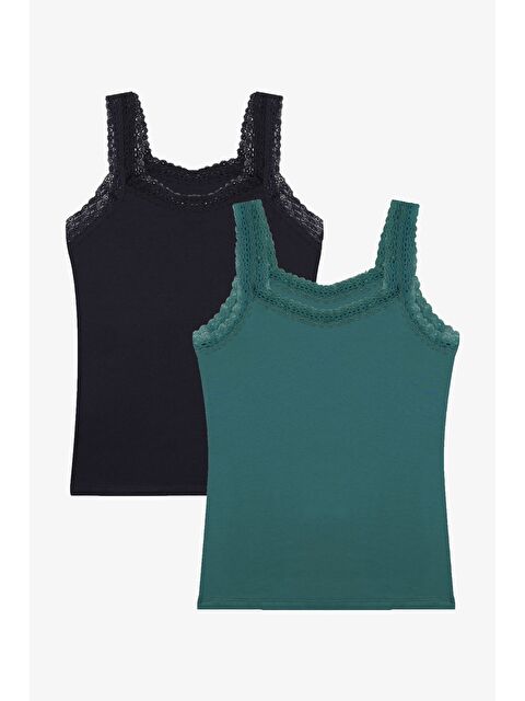 Koza İç Giyim Kadın 2'li Dantel Askılı Atlet - S000307719-37449