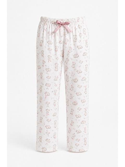 Formo Kadın Desenli Viskon Düz Paça Pijama Altı