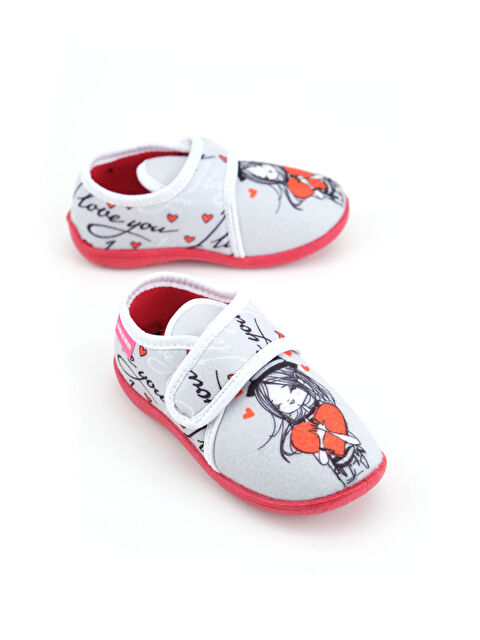 Gezer Kışlık Kız Çocuk Cırt Cırtlı Ayarlanabilir Rahat Taban Panduf Ev Kreş Ayakkabı