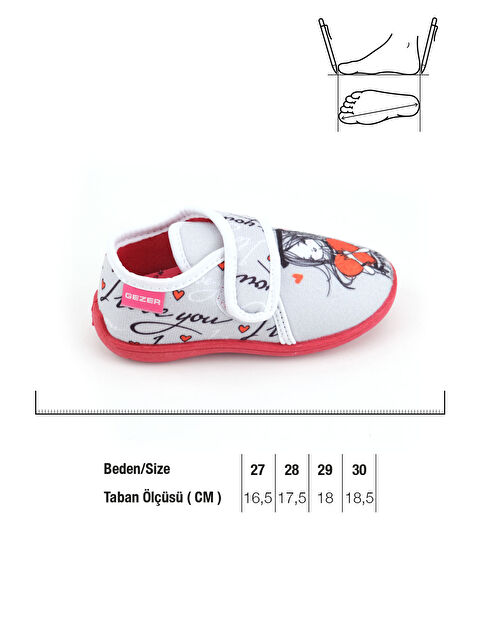 Gezer Kışlık Kız Çocuk Cırt Cırtlı Ayarlanabilir Rahat Taban Panduf Ev Kreş Ayakkabı - S000181074-20600
