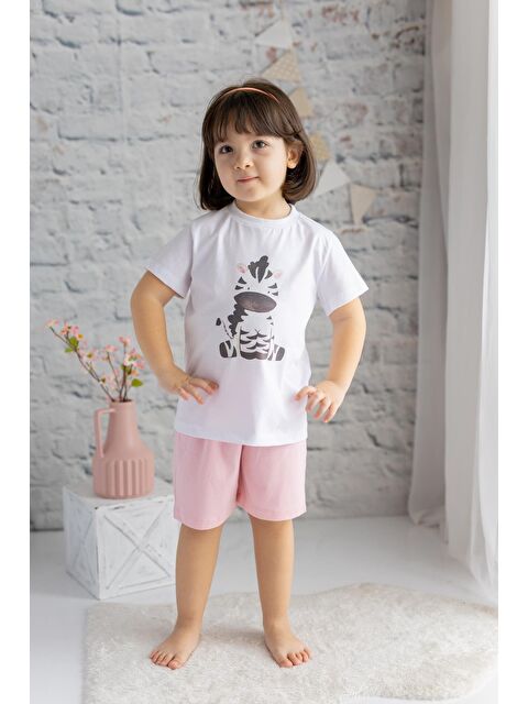 ZEYLAND Kız Çocuk Hayvan Baskılı Tişört ve Şort Takım - S000315074-20024