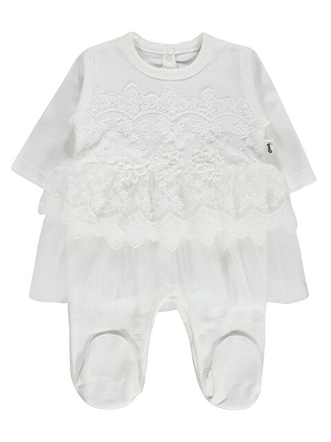 Civil Baby Fırfır Tüllü 1-9 Ay Tulum - Ekru 1-3 Ay - S000526774-19965