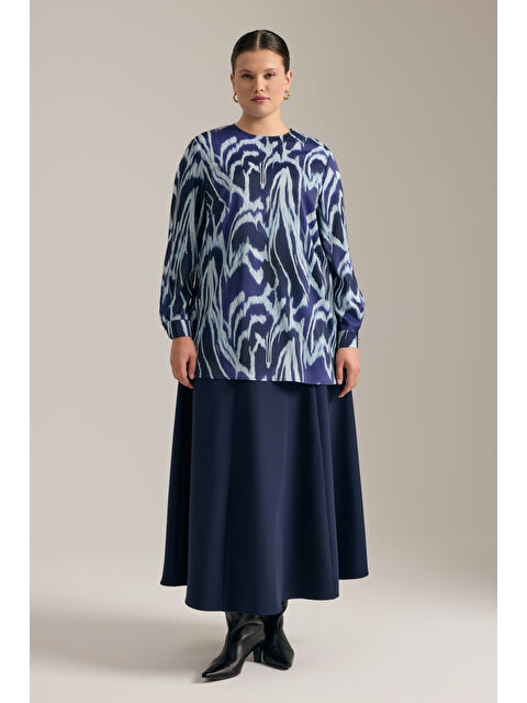 AKER Lacivert Kuplu Kloş Etek - S000488928-21164