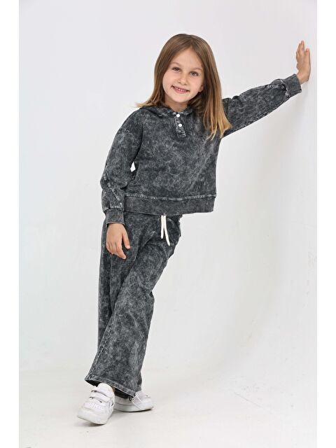 Toontoykids Kız Çocuk Yıkamalı Arkası Baskılı Eşofman Takım - S000443925-19965