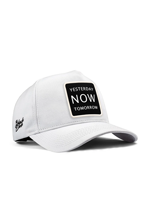 BlackBörk Yesterday Now Tomorrow Logolu Beyaz Beyzbol Premium Şapka