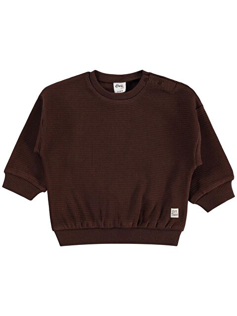Civil Baby Cute Tiger Etiketli 6-18 Ay Sweatshirt - Kahverengi 6-9 Ay - S000511258-29704