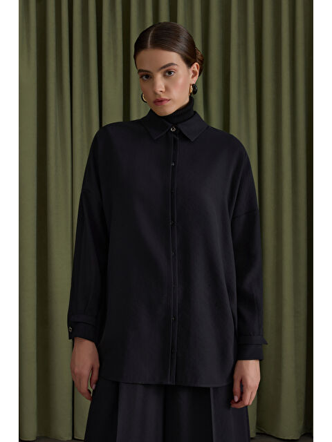 AKER Siyah Lyocell Bluz - S000488929-19351