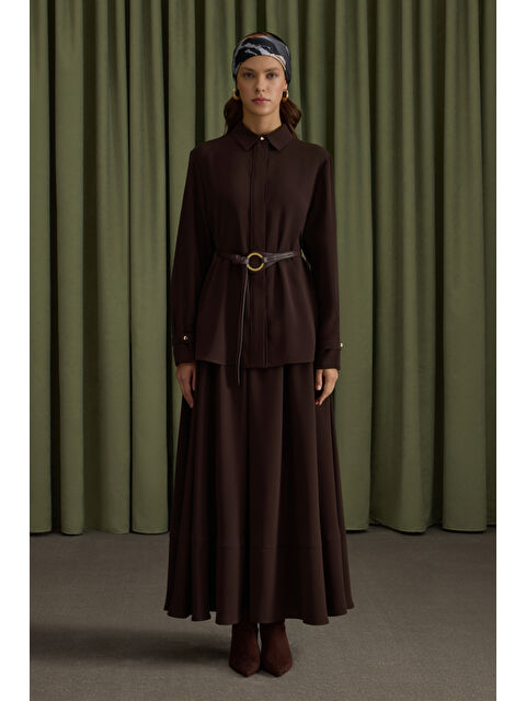 AKER Kahverengi Krep Etek - S000488932-19413