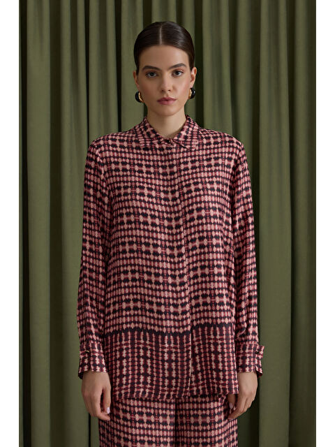 AKER Bordo Desenli Viscon Bluz - S000488933-19951