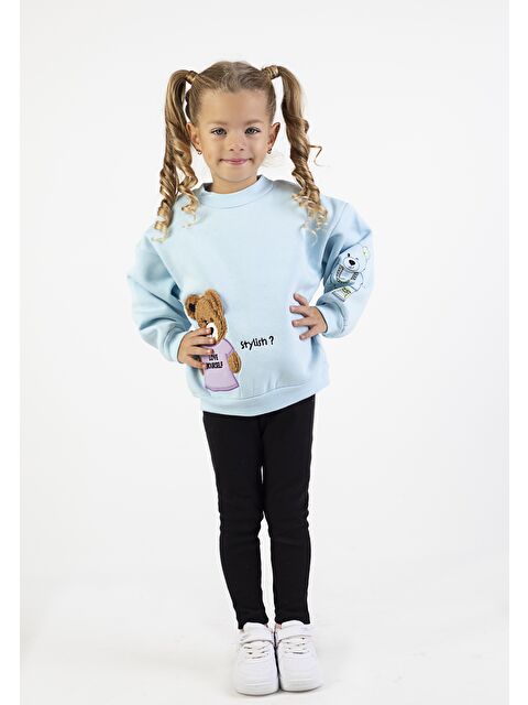 Harika Kids Kız Çocuk Orta Kalınlıkta Baskılı Örme Basic Taytlı Alt Üst Takımı - S000320912-17234