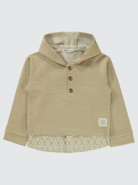 Civil Boys Erkek Çocuk Kapüşonlu Sweatshirt 6-9 Yaş Bisküvi - S000309723-29705