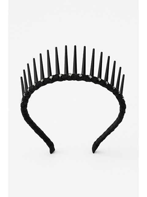 Katia And Bony Siyah Tarak Formunda Taş Detaylı Taç