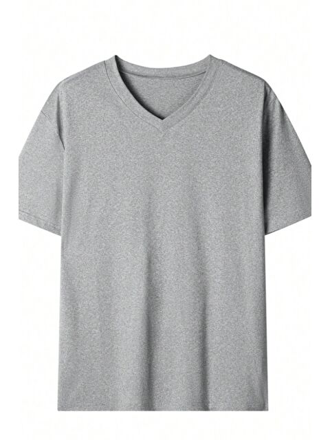 Tarz Cool Erkek %100 Pamuk V Yaka Slim Fit Dar Kesim Tişört