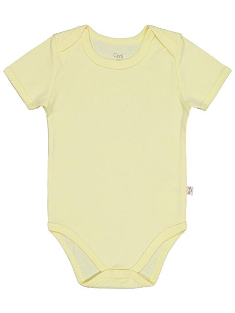 Civil Baby Düz Renkli Kısa Kol Çıtçıtlı Badi - Sarı 0-1 Ay - S000483350-20072