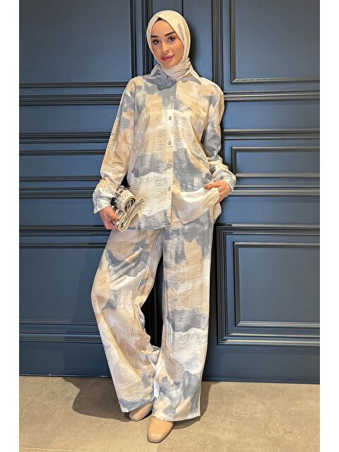 Julude Kadın Desenli Tunik Pantolon Tesettür İkili Takım - S000374362-20600