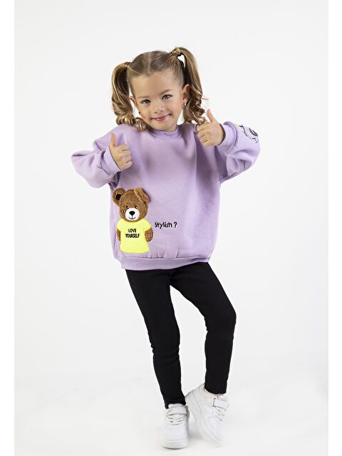 Harika Kids Kız Çocuk Orta Kalınlıkta Baskılı Örme Basic Taytlı Alt Üst Takımı - S000320912-17878