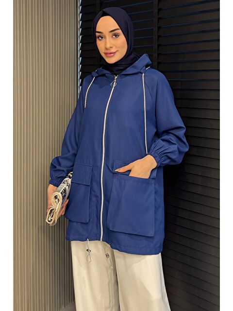 Julude Kadın Çift Cepli Kapüşonlu Tesettür Trençkot - S000374366-21164