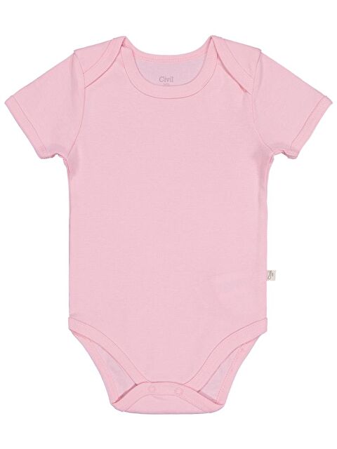 Civil Baby Düz Renkli Kısa Kol Çıtçıtlı Badi - Pembe 0-1 Ay - S000483350-20024