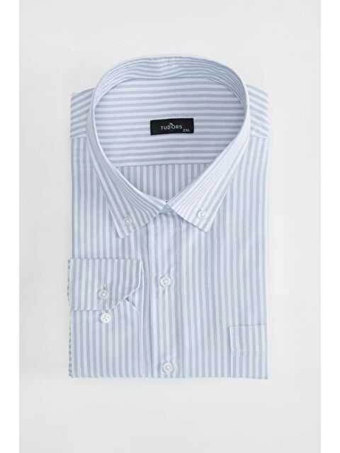 TUDORS Çizgili Erkek Büyük Beden Gömlek - S000217655-23173