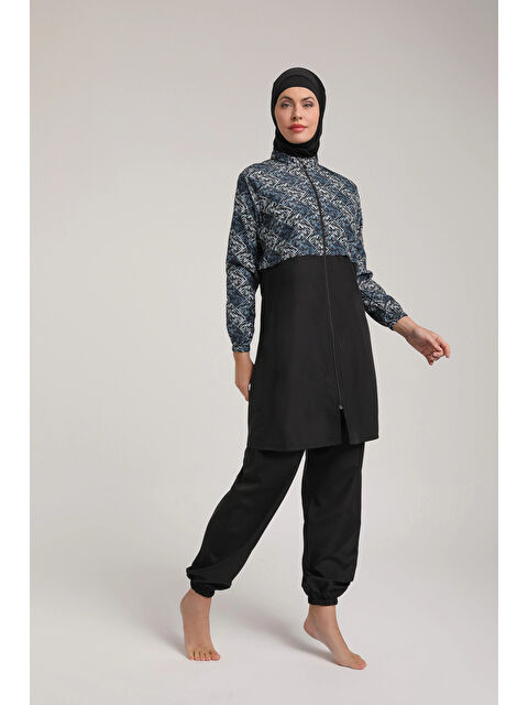 Myhanne Desenli Kadın Tesettür Mayo Takım 5440 - S000389919-19351