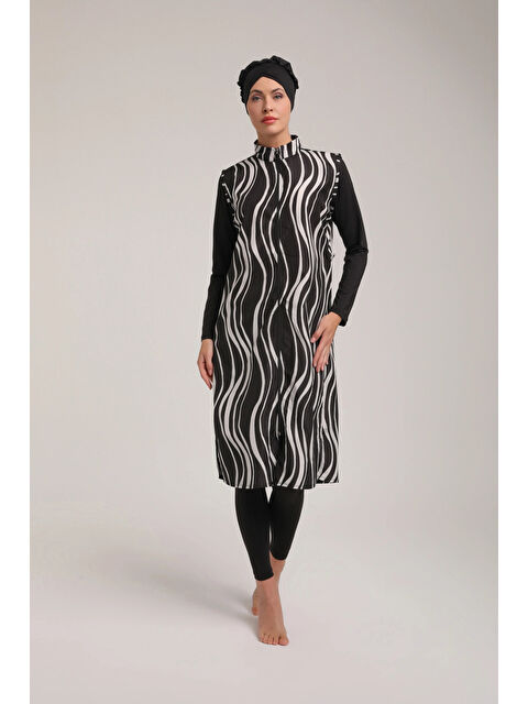 Myhanne Desenli Kadın Tesettür Mayo Takım 5480 - S000389922-19351