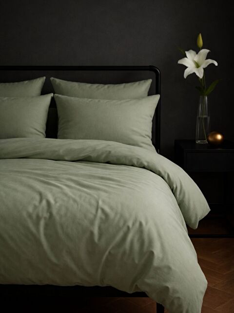 Tabu Home %100 Pamuklu Düz Boya Sage Green Çift Kişilik Nevresim Seti - S000511394-17259