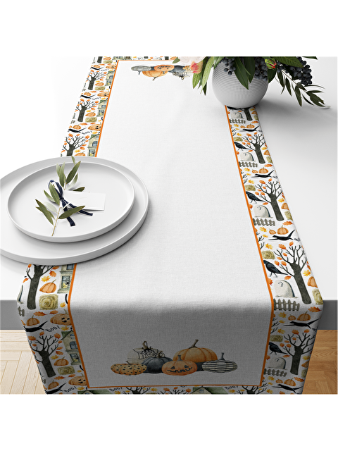 Evmila Sonbahar Temalı Kadife 40x140 Runner - S000285951-23173