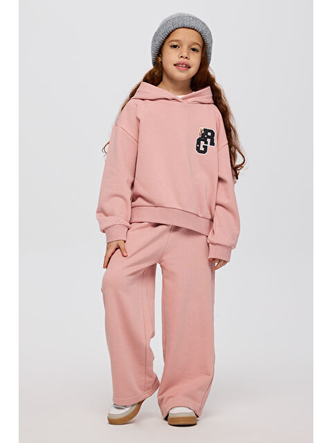 Panço Kız Çocuk Aplike Detaylı Pembe 2'li Takım - S000524250-20024