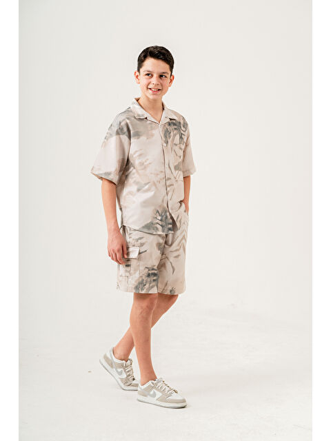 pi pengai Erkek Çocuk 2'li Takım (Gömlek+Bermuda Pantolon) P1057 - S000347175-19966